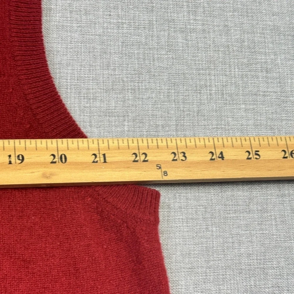 Club‎ Room Cashmere Sweater Vest Mens Large Red V-Neck Lightweight Tight-Knit